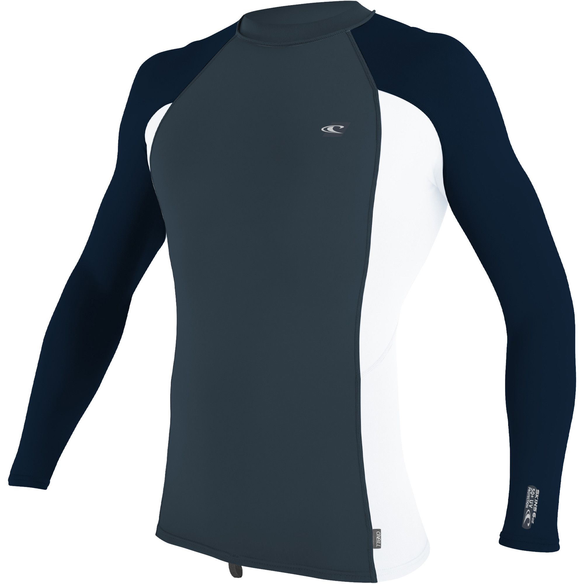 2024 O'Neill Mens Premium Skins Long Sleeve Rash Vest 4170B Cadet Blue / White Wetsuit Outlet